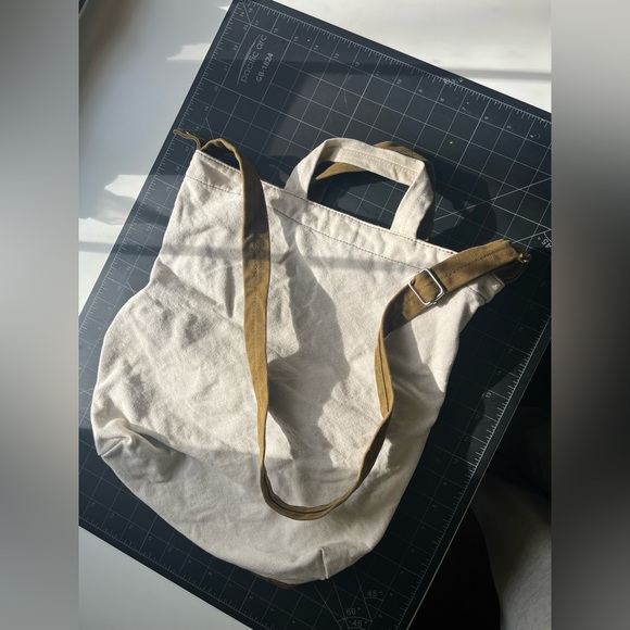 BAGGU Vertical Duck Bag — rich brown & raw canvas DEADSTOCK - Picture 4 of 4